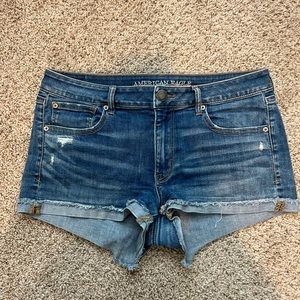 AE NE(X)T LEVEL CURVY HIGH-WAISTED DENIM SHORT SHORT